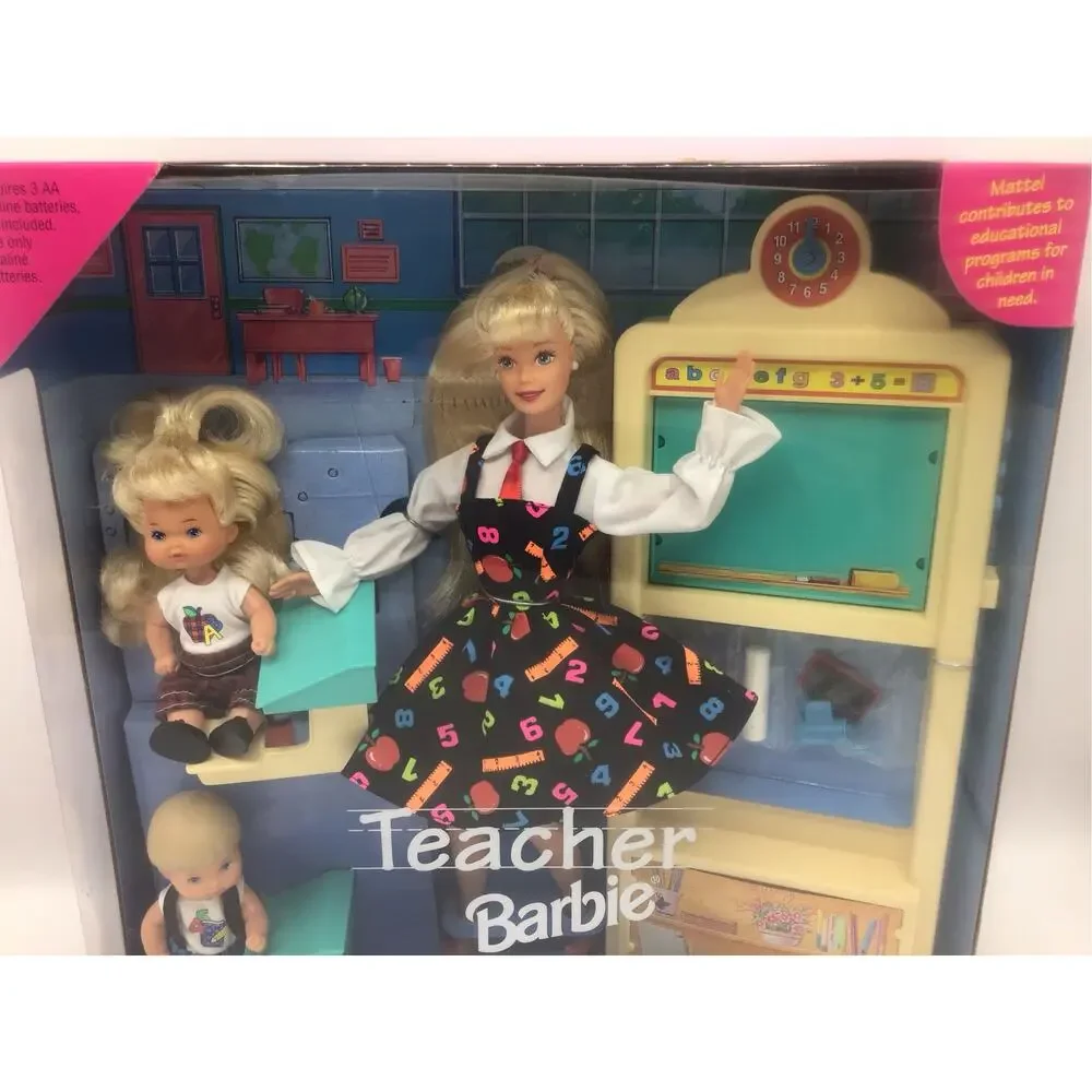 Teacher Barbie Doll Set 1995 Mattel 13914 Classroom Magic Sound NIB New